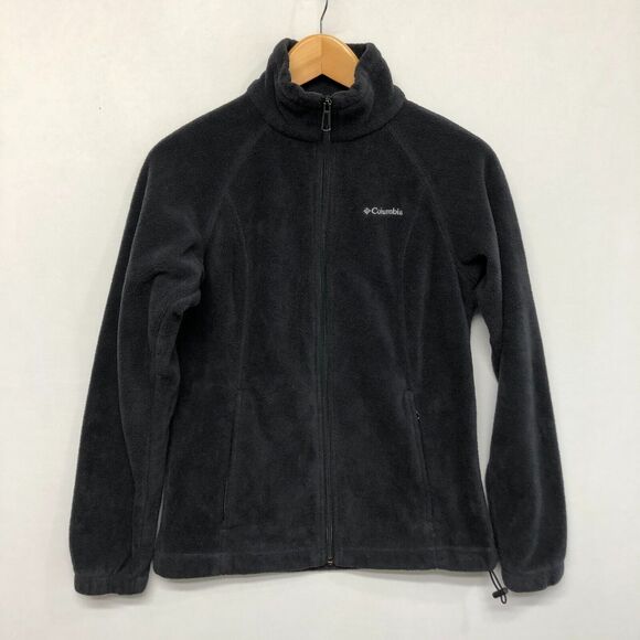 Columbia Women Full Zip Fleece Polyester Sweatshirt Size Small Black B289 -27 - Picture 1 of 14